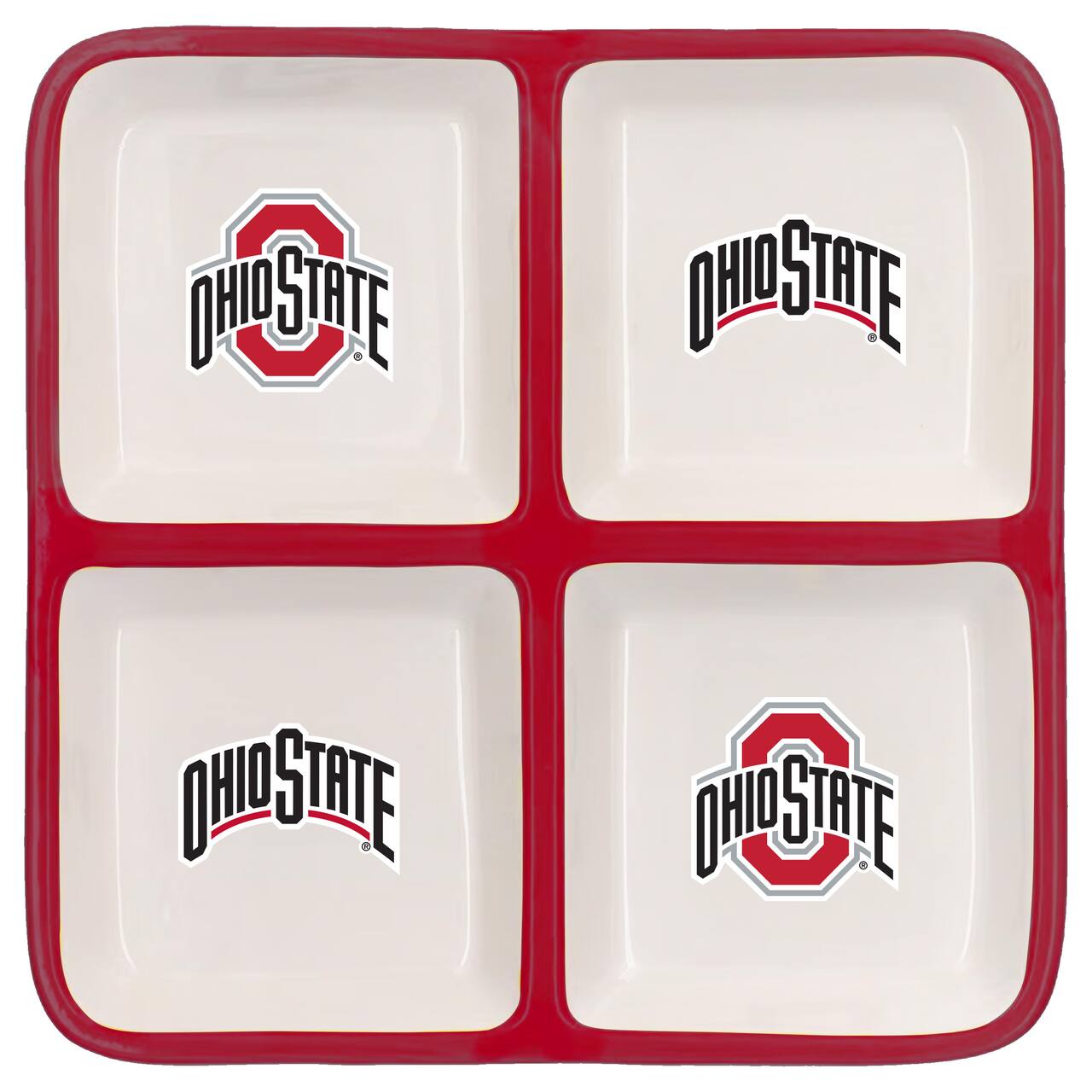 The Memory Company NCAA 4 Section Square Ceramic Tray